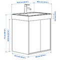 HAVBÄCK / ORRSJÖN Wash-stnd w drs/deep wash-basin/tap, white, 62x49x72 cm