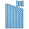 SLÅNHÖSTMAL Duvet cover and pillowcase, blue/white/striped, 150x200/50x60 cm