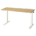 MITTZON Desk sit/stand, electric oak veneer/white, 120x60 cm