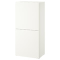 BESTÅ Shelf unit with doors, white Lappviken/white, 60x42x129 cm