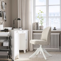 ROSENTORP Swivel chair, white/Kilanda beige