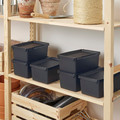 UPPSNOFSAD Storage box with lid, black, 25x17x12 cm/4 l