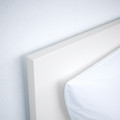 MALM Bed frame, high, w 2 storage boxes, white/Lindbåden, 160x200 cm