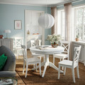 ROSENTORP Extendable table, white, 110/155 cm