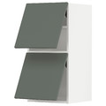 METOD Wall cabinet horizontal w 2 doors, white/Bodarp grey-green, 40x80 cm