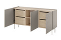 Three-Door Cabinet with Drawers Desin 170, cashmere/nagano oak
