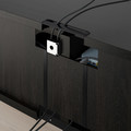 BESTÅ TV storage combination/glass doors, black-brown/Selsviken high-gloss/black smoked glass, 240x42x231 cm