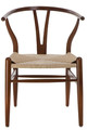 Dining Chair Wicker Natural, dark brown