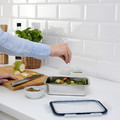 IKEA 365+ Food container with lid, rectangular stainless steel/plastic, 1.0 l