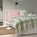 BISKOPSMÖSSA Throw, green/off-white, 130x170 cm