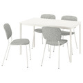 VIHALS / VIHALS Table and 4 chairs, white white/white Tibbleby beige-grey, 125x74 cm