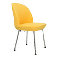 Upholstered Chair Cloe, yellow/chrome