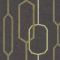 GoodHome Vinyl Wallpaper on Fleece Leucie, black/gold