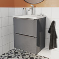 Goodhome Wall-mounted Basin Cabinet Imandra Slim 50cm, anthracite