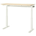 MITTZON Desk sit/stand, electric birch veneer/white, 140x60 cm