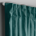 SANELA Curtains, 1 pair, dark grey-turquoise, 140x300 cm