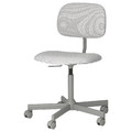 BLECKBERGET Swivel chair, Klovsta white/grey