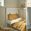 GULDVÄVARE 3-piece bedlinen set for cot, dark yellow/beige, 60x120 cm