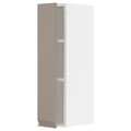 METOD Wall cabinet with shelves, white/Upplöv matt dark beige, 20x80 cm