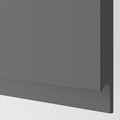 METOD Base cabinet with shelves/2 doors, black/Voxtorp dark grey, 80x37 cm