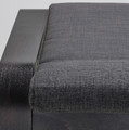 POÄNG Footstool, black-brown, Skiftebo dark grey