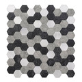 Wall Self-adhesive Panel Sticker, grey hexagones