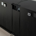 BESTÅ TV storage combination/glass doors, black-brown, 180x42x192 cm