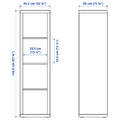KALLAX / LACK Storage combination with shelf, white stained oak effect, 189x39x147 cm