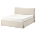 TÄRNKULLEN Upholstered bed frame, Vissle beige/Luröy, 140x200 cm
