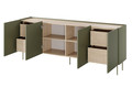 Four-Door Cabinet with Drawers Desin 220, olive/nagano oak