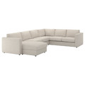 VIMLE Cover for corner sofa, 5-seat, with chaise longue/Gunnared beige