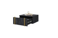 Wall-Mounted Bedside Table Verica Set of 2, charcoal/gold handles