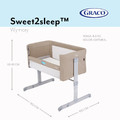 Graco Sweet2Sleep™ Bedside Crib 0-6m/0-9kg, oatmeal