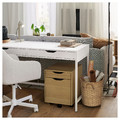 ALEX Drawer unit on castors, white stained oak effect/black, 36x50 cm