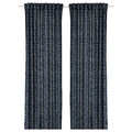 TRYSTÄVMAL Curtains, 1 pair, dark blue/white, 145x300 cm