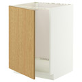METOD Base cabinet for sink, white/Sinarp oak veneer, 60x60 cm