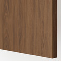 METOD Base cabinet with shelves, white/Tistorp brown walnut effect, 20x60 cm