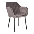Upholstered Chair Emilia Velvet, 1pc, dark grey/black
