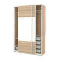 PAX / MEHAMN Wardrobe, white double sided/white white stained oak effect, 150x66x236 cm