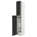 METOD High cabinet with cleaning interior, white/Upplöv matt anthracite, 40x60x240 cm
