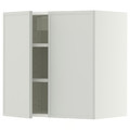 METOD Wall cabinet with shelves/2 doors, white/Aspudden light grey, 60x60 cm
