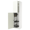 METOD High cabinet with cleaning interior, white/Vallstena white, 60x60x240 cm
