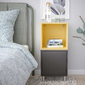EKET Cabinet combination with legs, dark grey pale yellow/metal, 35x35x80 cm