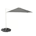 HÖGÖN / IGGÖN Parasol, hanging with base, grey/dark grey, 270 cm
