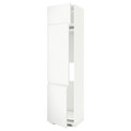 METOD High cab f fridge/freezer w 3 doors, white/Voxtorp matt white, 60x60x240 cm