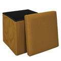 Folding Storage Pouffe Vels Atom, yellow