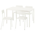 VIHALS / VIHALS Table and 4 chairs, white white/white, 125x74 cm