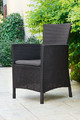 Garden Armchair, rattan style, graphite