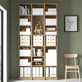 BILLY Bookcase comb w extension units, oak effect, 120x28x237 cm