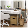ALEX Drawer unit on castors, white stained oak effect/black, 36x50 cm